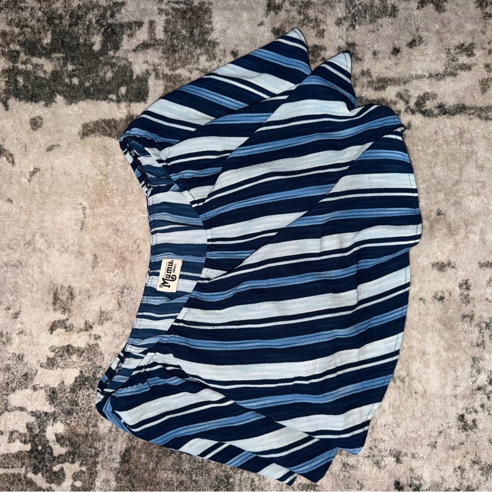 Show Me Your MuMu Blue Striped Crop Top